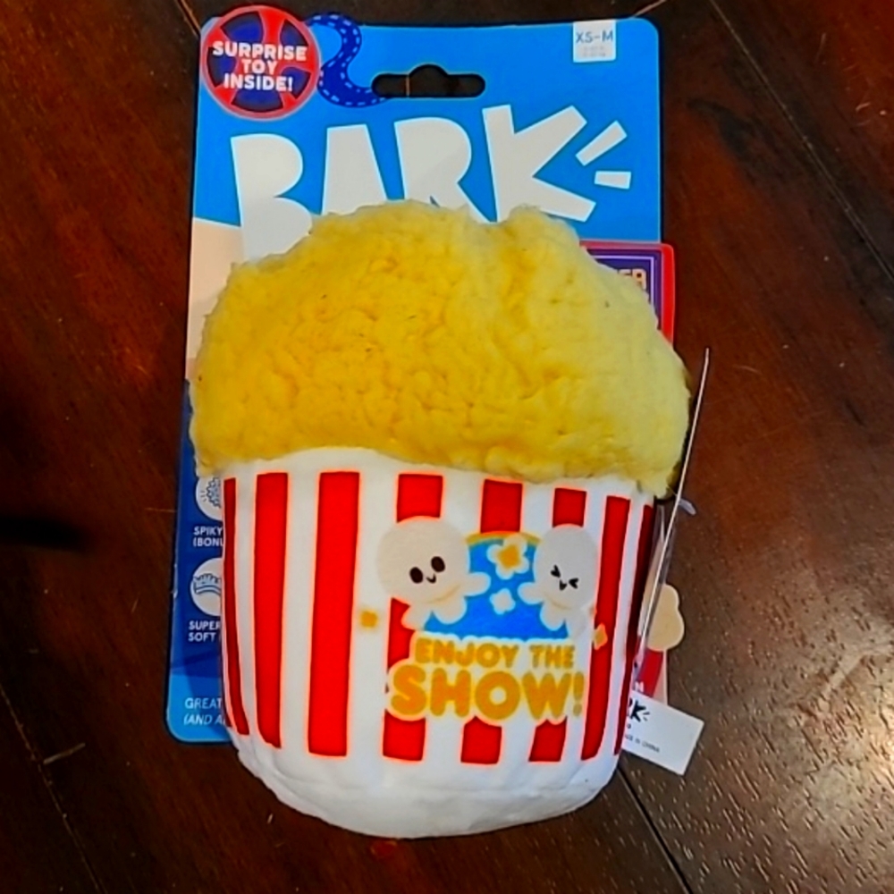 Bark Box Yellow and Red Popcorn Toy